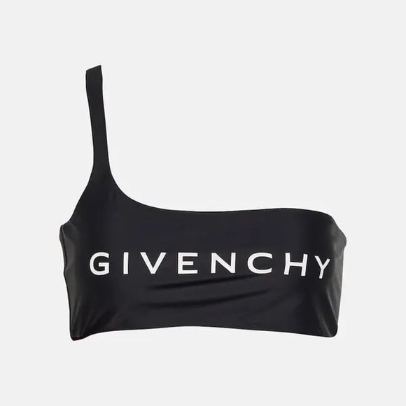 Givenchy black with white logo swim top. Can be worn as a small top. Size small